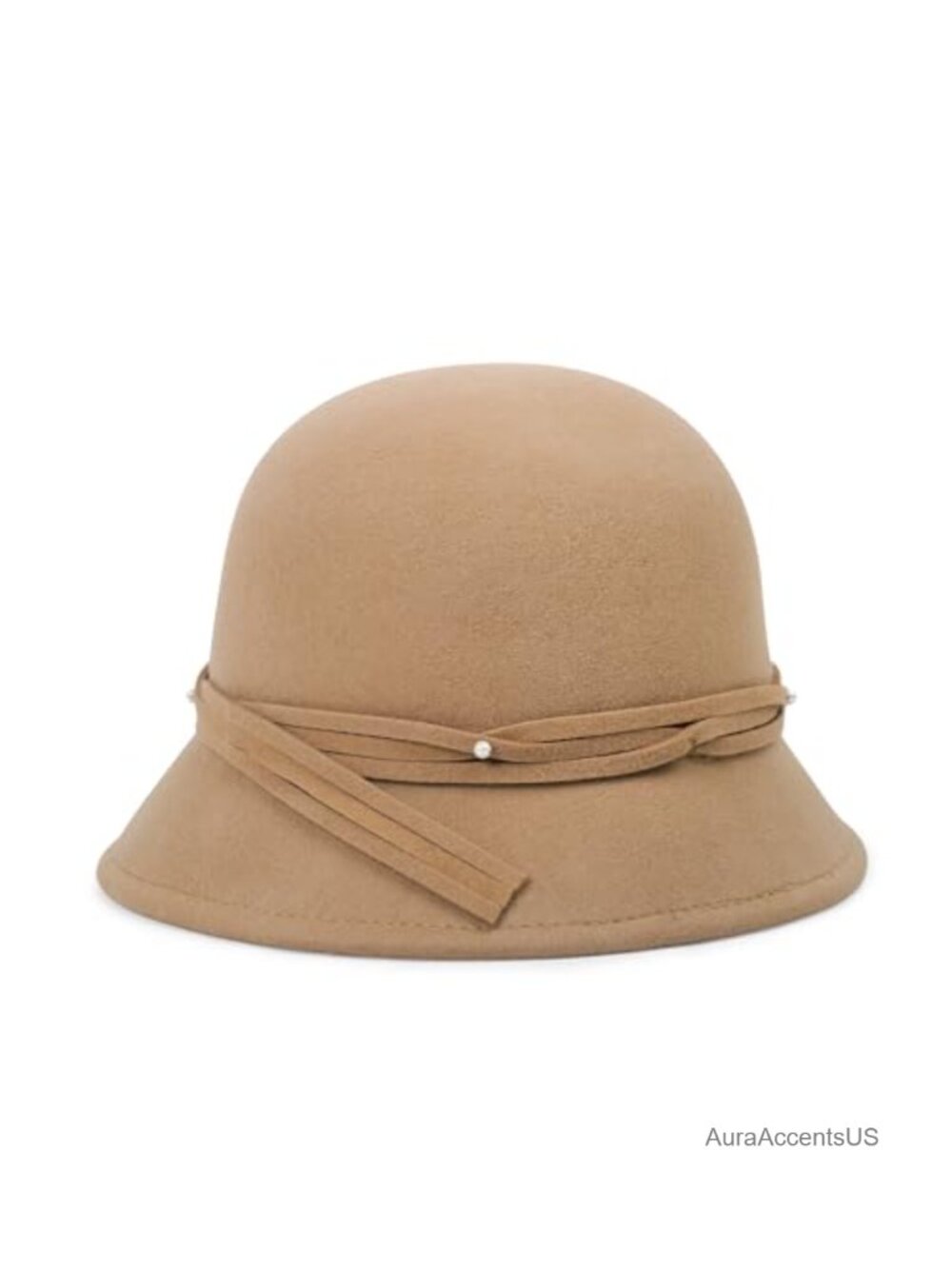 Women Wool Cloche Bucket Hat Vintage Bowler Adjustable Winter